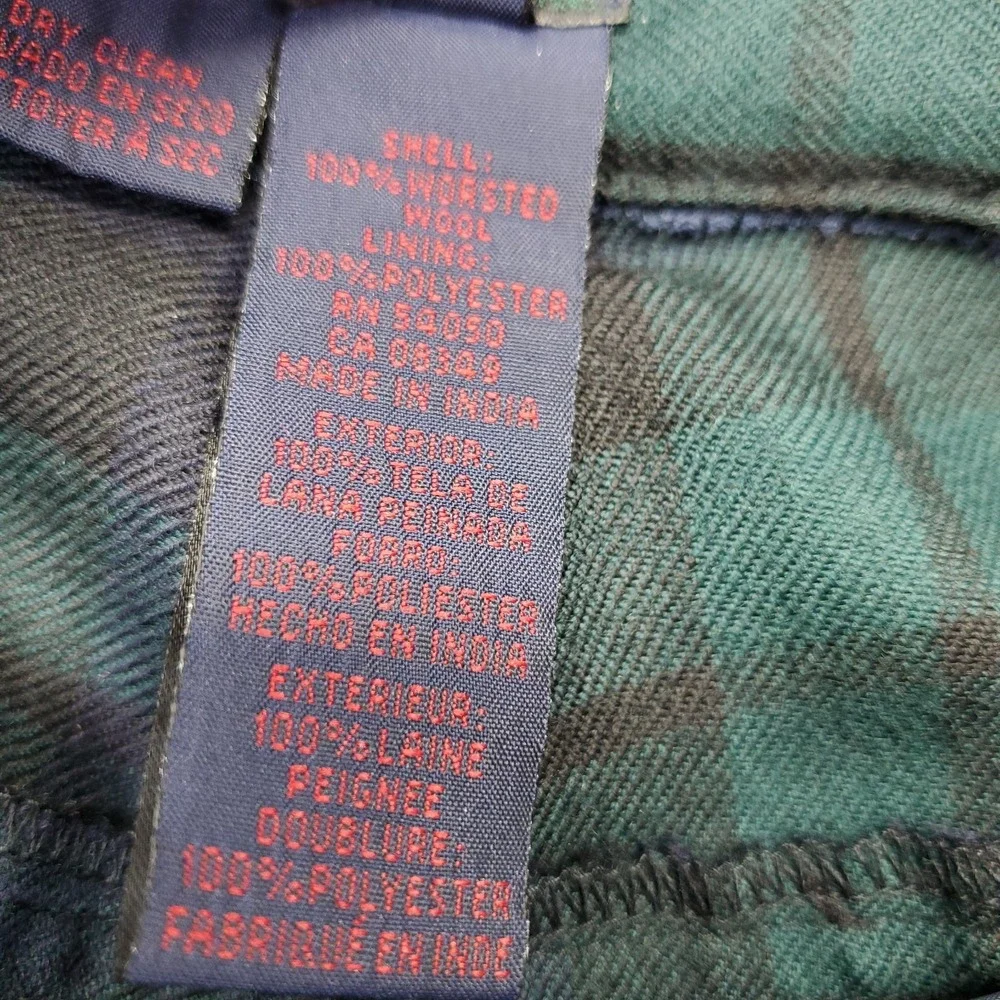 Ralph Lauren Navy & Green Plaid Straight-Leg Trousers - Picture 7 of 12